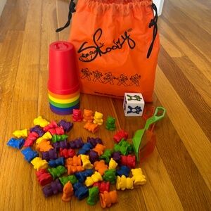 Skoolzy rainbow counting bears with matching stacking cups